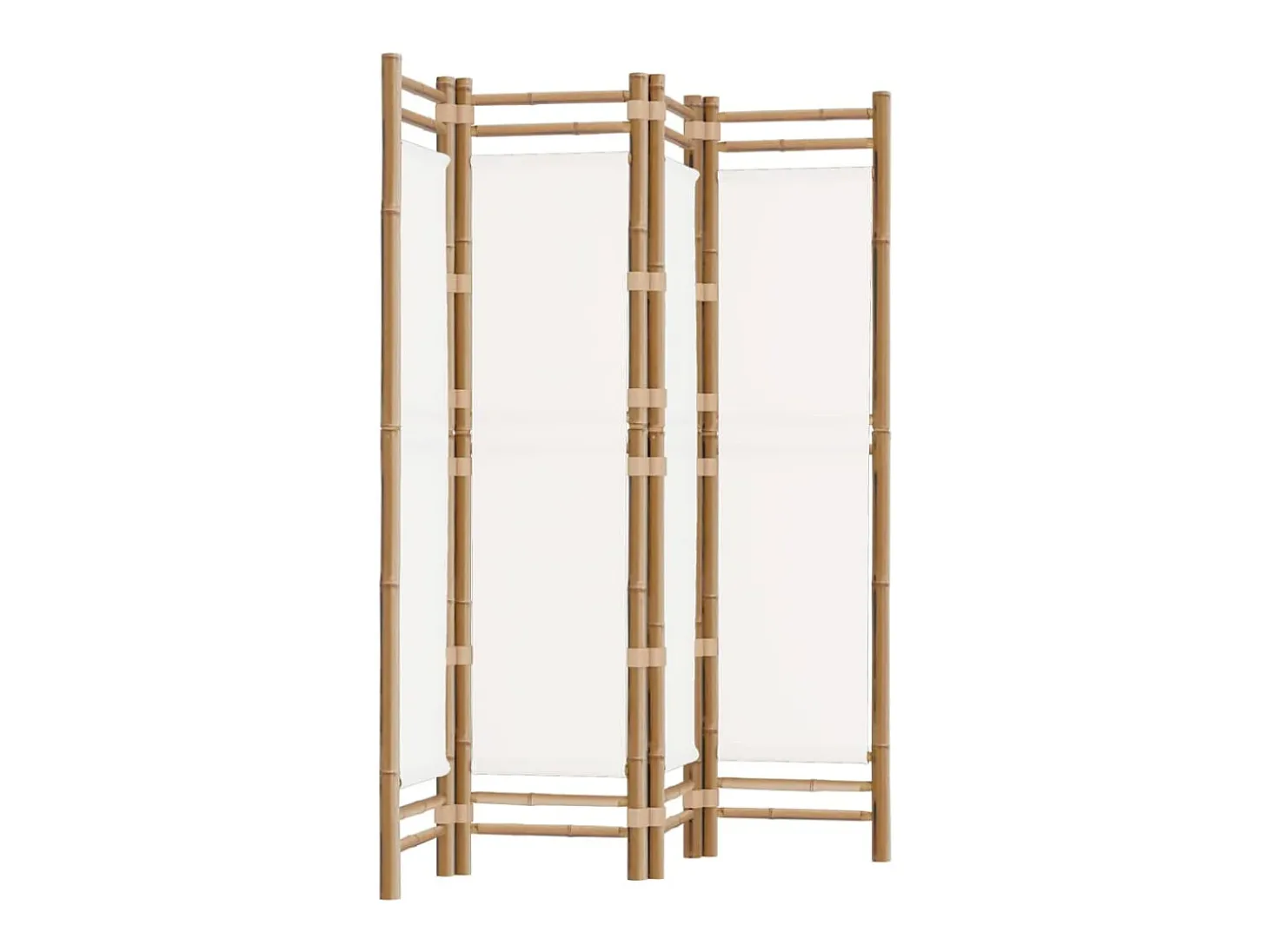 Mampara plegable 4 paneles 160 cm Bambú y lona
