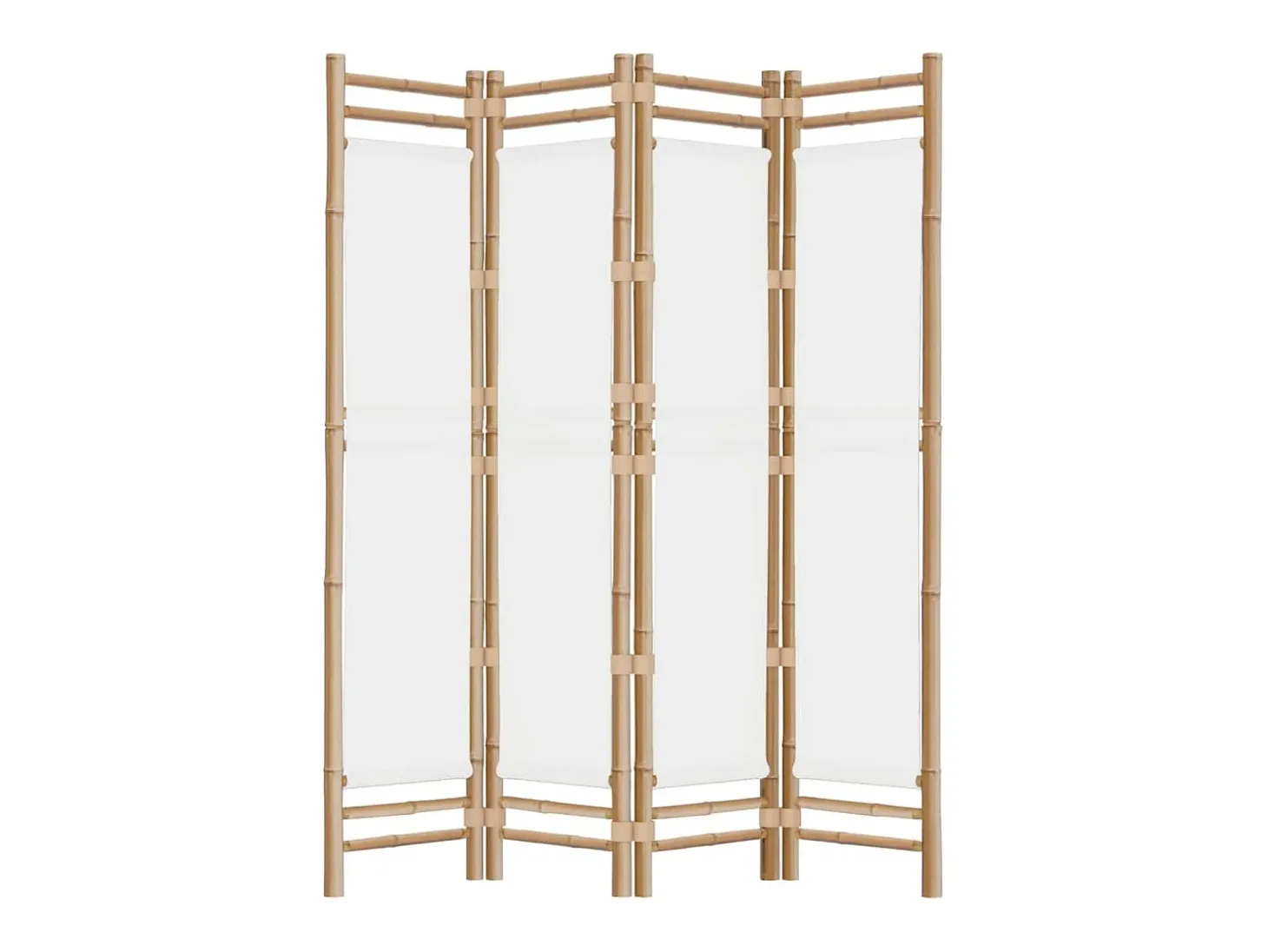 Mampara plegable 4 paneles 160 cm Bambú y lona