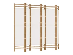 Mampara plegable 6 paneles 240 cm Bambú y lona