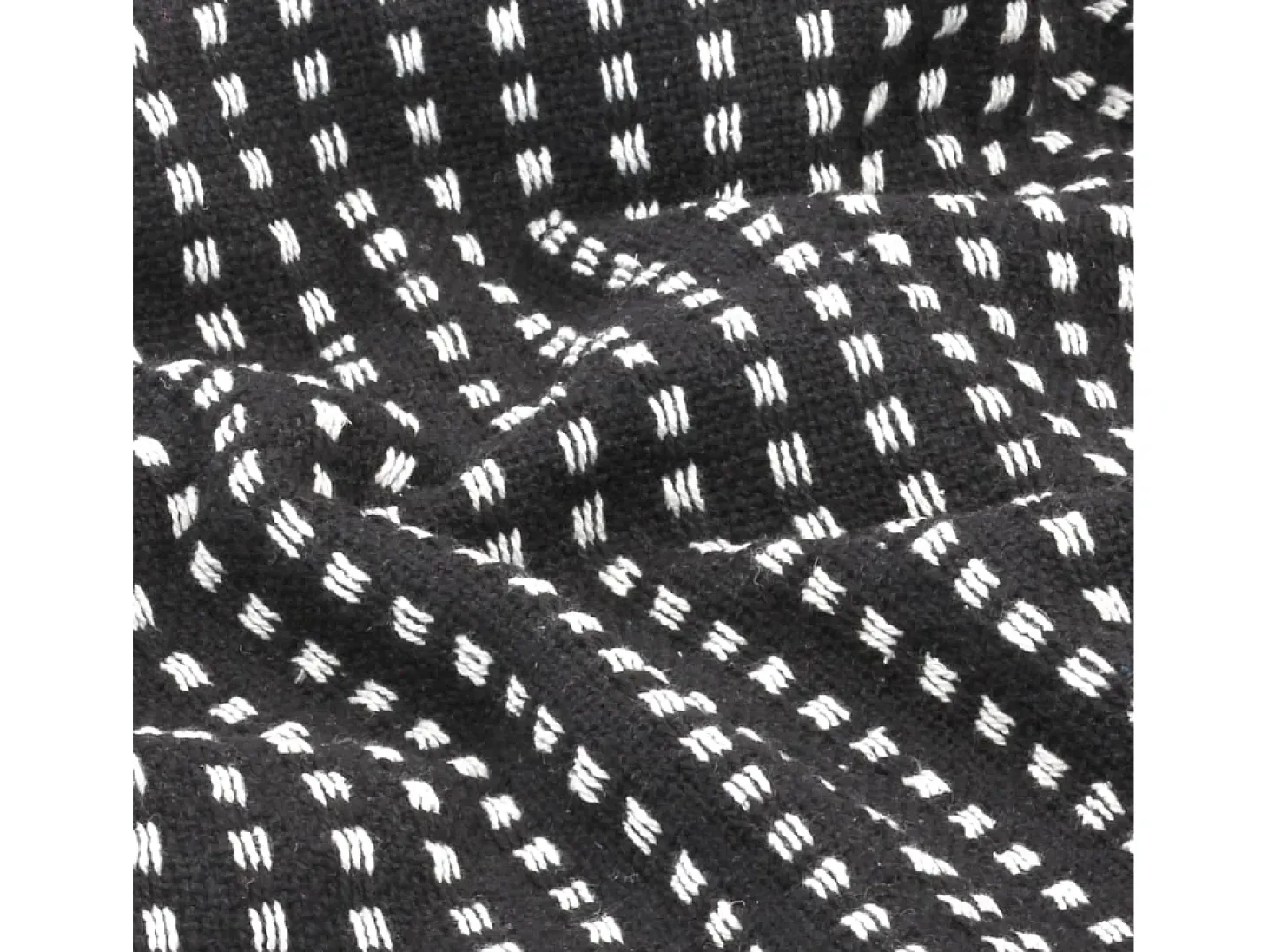 Manta a cuadros de algodón negro 160x210 cm ES627783