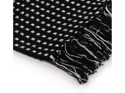Manta a cuadros de algodón negro 220x250 cm ES976329