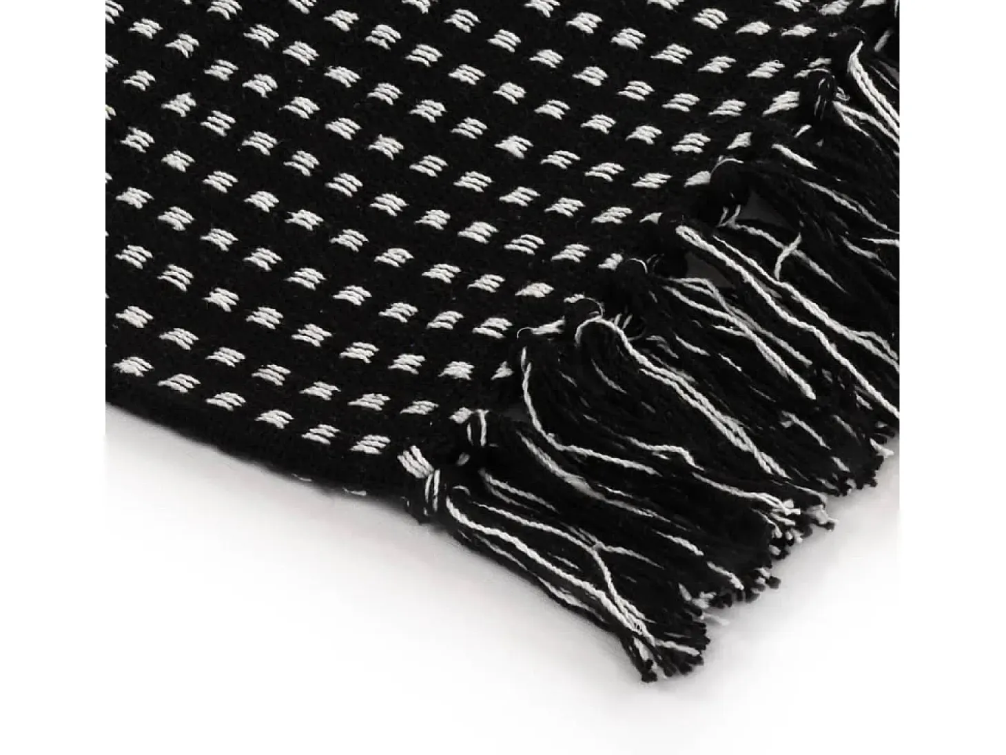 Manta a cuadros de algodón negro 220x250 cm ES976329