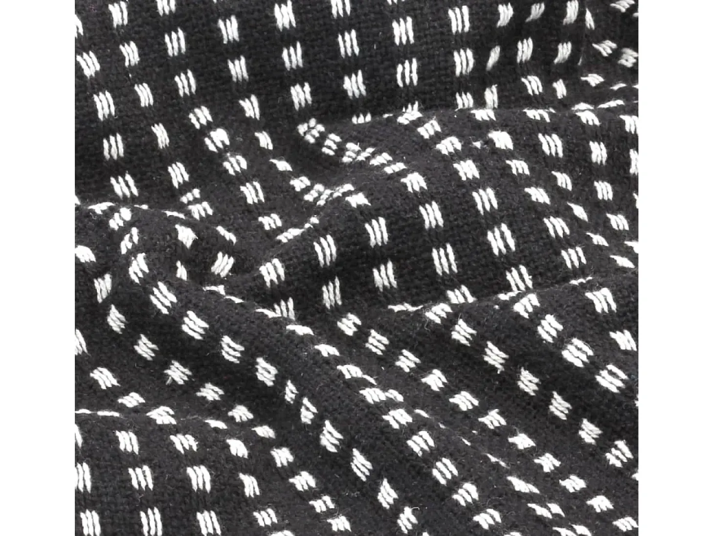 Manta a cuadros de algodón negro 220x250 cm ES976329