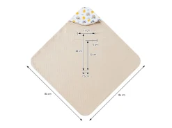 Manta de algodón con capucha para bebé para asiento de coche o cochecito arcoíris/beige