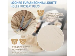 Manta de algodón con capucha para bebé para asiento de coche o cochecito arcoíris/beige