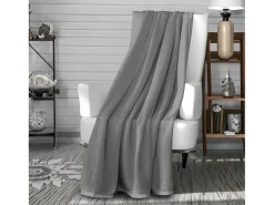 Manta de franela 180x220 cm CALIN gris, por Soleil d'Ocre