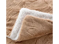 Manta de Imitación de Piel de Zorro "Foxy" 125x150cm Reversible Sherpa Confortable y Suave - Certificado Oeko-TEX