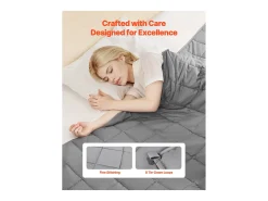 Manta Lastrada SucceBuy, Edredón Pesado 223,5 x 264 cm, 9,2 kg, con Perlas de Vidrio, Apto para Personas de 90-113 kg, para Aliviar la Ansiedad y el Estrés, Gris