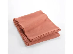 Manta lisa "Lucile" 180x220 cm en algodón-poliéster rosa suave y resistente