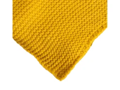 Manta plaid amarilla relieve con borlas 130x170cm TRICOT - SACASA