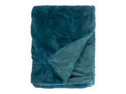 Manta plaid azul verdoso oscuro 130x170cm MINNOR - SACASA