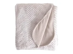 Manta plaid beige con relieve espiga 130x170cm ARYNDAL - SACASA