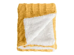 Manta plaid bitono amarilla y blanca 130x170cm BERGIL - SACASA