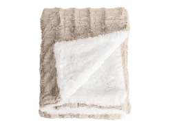 Manta plaid bitono beige y blanco 130x170cm BERGIL - SACASA