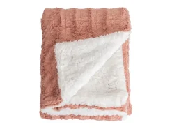 Manta plaid bitono rosa y blanco 130x170cm BERGIL - SACASA