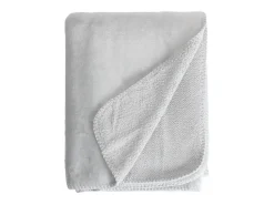 Manta plaid gris claro 130x170cm SMOOTIK - SACASA