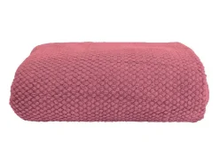 Manta plaid rosa frambuesa texturizado y con flecos 130x170cm DENARLA - SACASA
