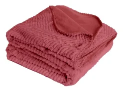 Manta plaid rosa frambuesa relieve espiga 130x170cm ARYNDAL - SACASA