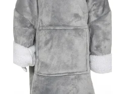 Manta Sudadera con Capucha Infantil Oso Gris 60x95 cm Suave y Cálida Atmosphera