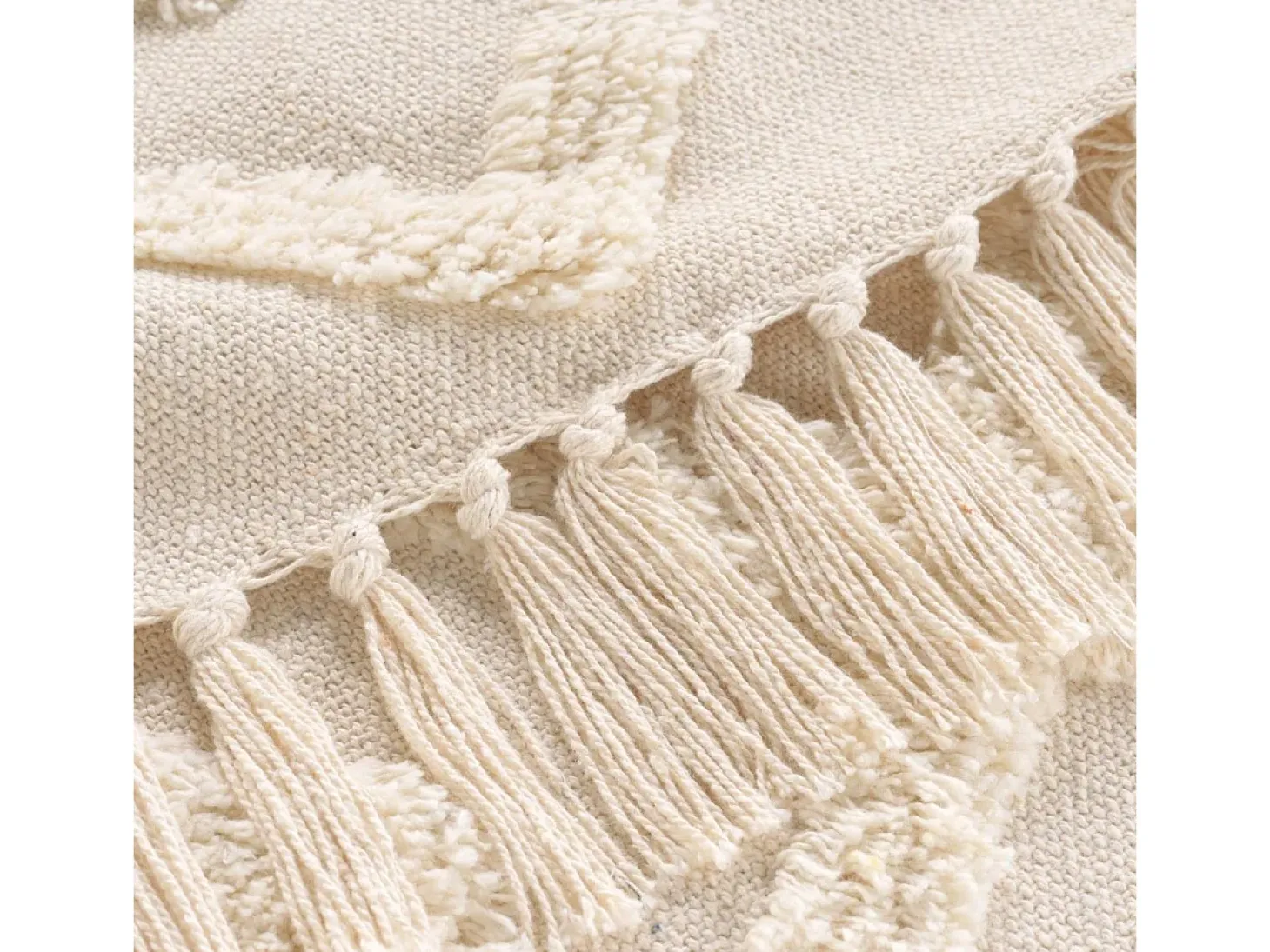 Manta tufted con borlas