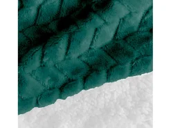 Manta verde oscuro y blanco relieve espiga 180x220cm SHERVALD - SACASA