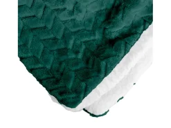 Manta verde oscuro y blanco relieve espiga 180x220cm SHERVALD - SACASA