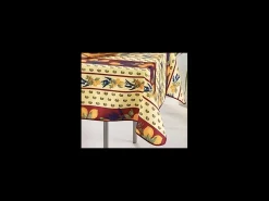Mantel provenzal rectangular o redondo de poliéster antimanchas Rojo limón 150 x 240 cm