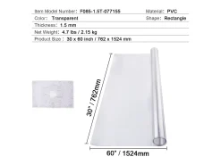 Mantel SucceBuy Protección de Mesa en PVC, 76 X 152 CM, Manguito en Plástico Transparente, 0.15CM de Grosor