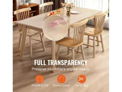 Mantel Transparente SucceBuy Protector de Mesa de PVC de 46 x 91 cm, Cubierta de Pl谩stico Transparente para Escritorio, 1,5 mm de Grosor