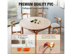 Mantel Transparente SucceBuy Protector de Mesa de PVC, Cubierta de Escritorio Redonda de Plástico Transparente de 123 cm, 1.5 mm de Grosor