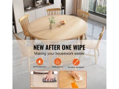 Mantel Transparente SucceBuy Protector de Mesa de PVC, Cubierta de Escritorio Redonda de Plástico Transparente de 123 cm, 1.5 mm de Grosor