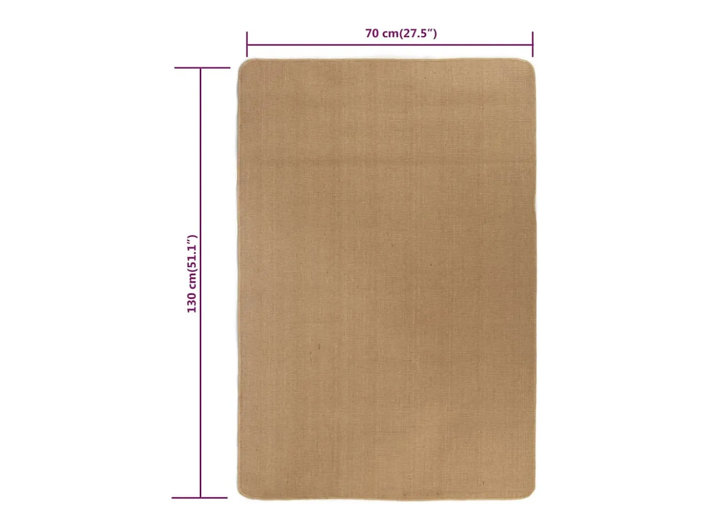Marcel-Joseph Alfombra de yute con reverso de latex color natural 80x160 cm