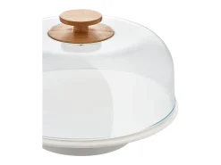 Mattina, Soporte para tartas de cerámica con campana de PMMA, Alessi