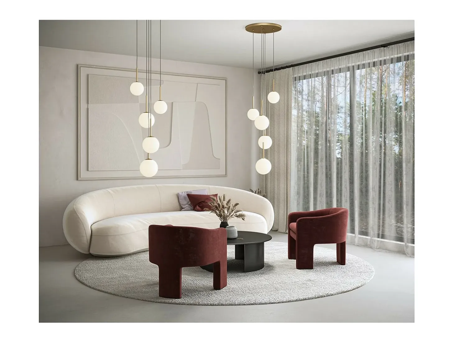 Maytoni Basic form Lámpara de techo colgante Maytoni Basic Form Modern de 5 luces dorada E14