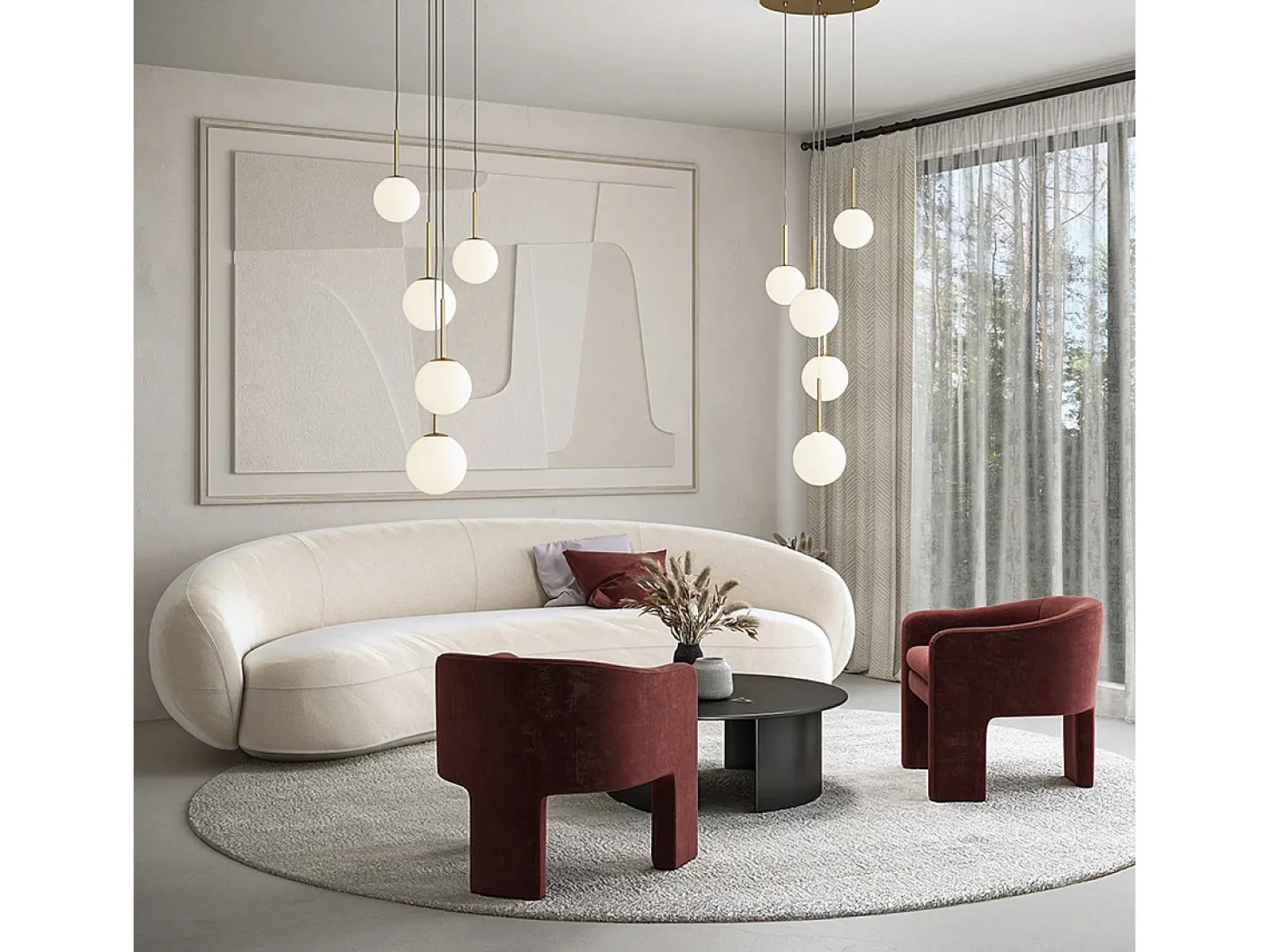 Maytoni Basic form Lámpara de techo colgante Maytoni Basic Form Modern de 5 luces dorada E14