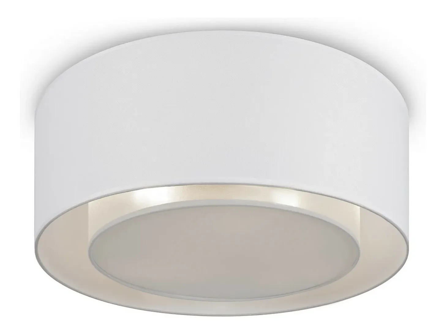 Maytoni Bergamo Plafón cilíndrico moderno de 3 luces blanco, pantalla transparente y blanca, E27