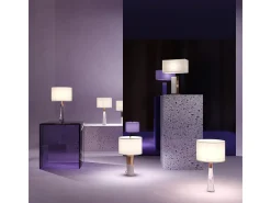 Maytoni Bianco Sobremesa Moderna Pantalla Redonda Latón E27