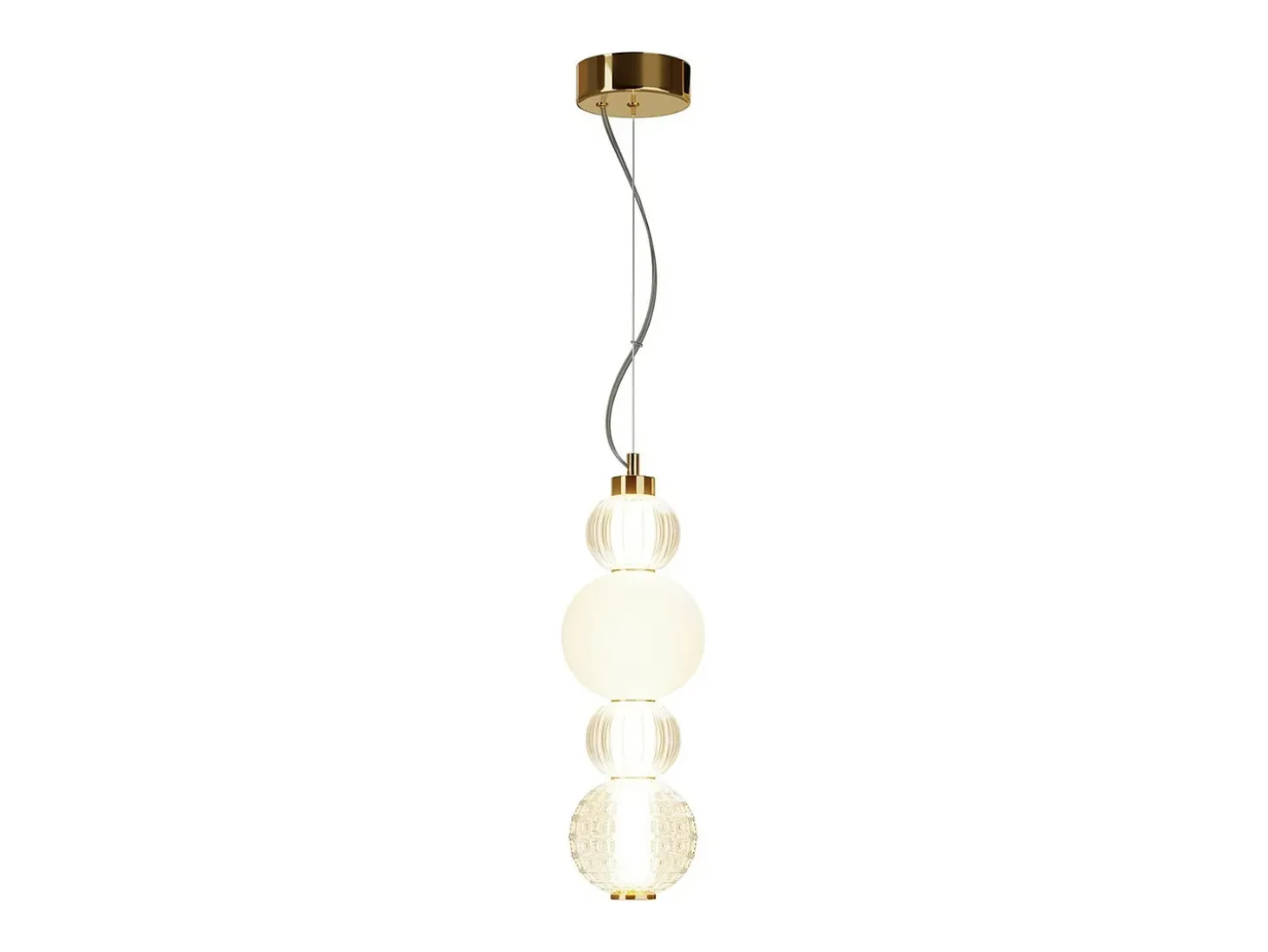 Maytoni Collar Lámpara de techo colgante delgada moderna LED integrado dorado 3000K