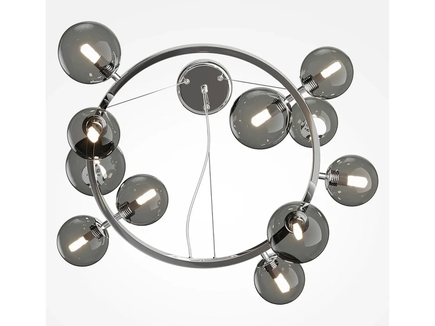 Maytoni Dallas Moderna lámpara de techo colgante de 1 globo cromada, pantalla ahumada, G9