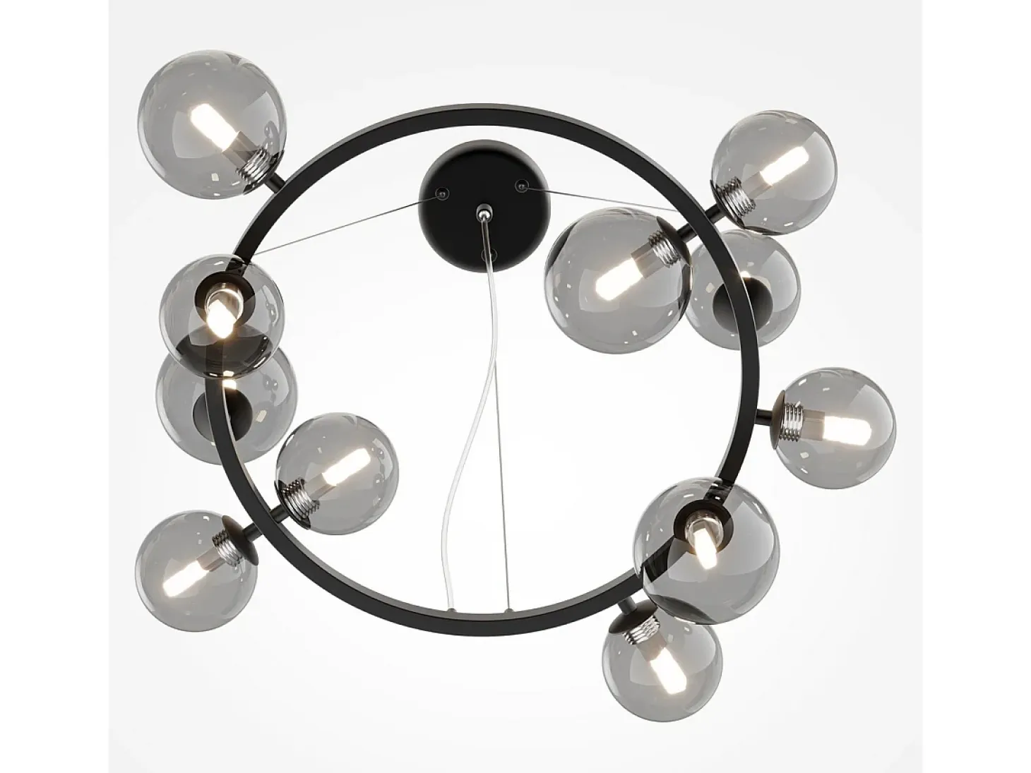 Maytoni Dallas Moderna lámpara de techo colgante de 1 globo negra, pantalla ahumada, G9