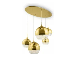 Maytoni Fermi Moderna lámpara de techo colgante Fermi de 5 luces en racimo dorado