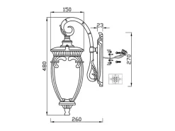 Maytoni Fleur Farol de Pared Exterior Bronce Antiguo, IP44