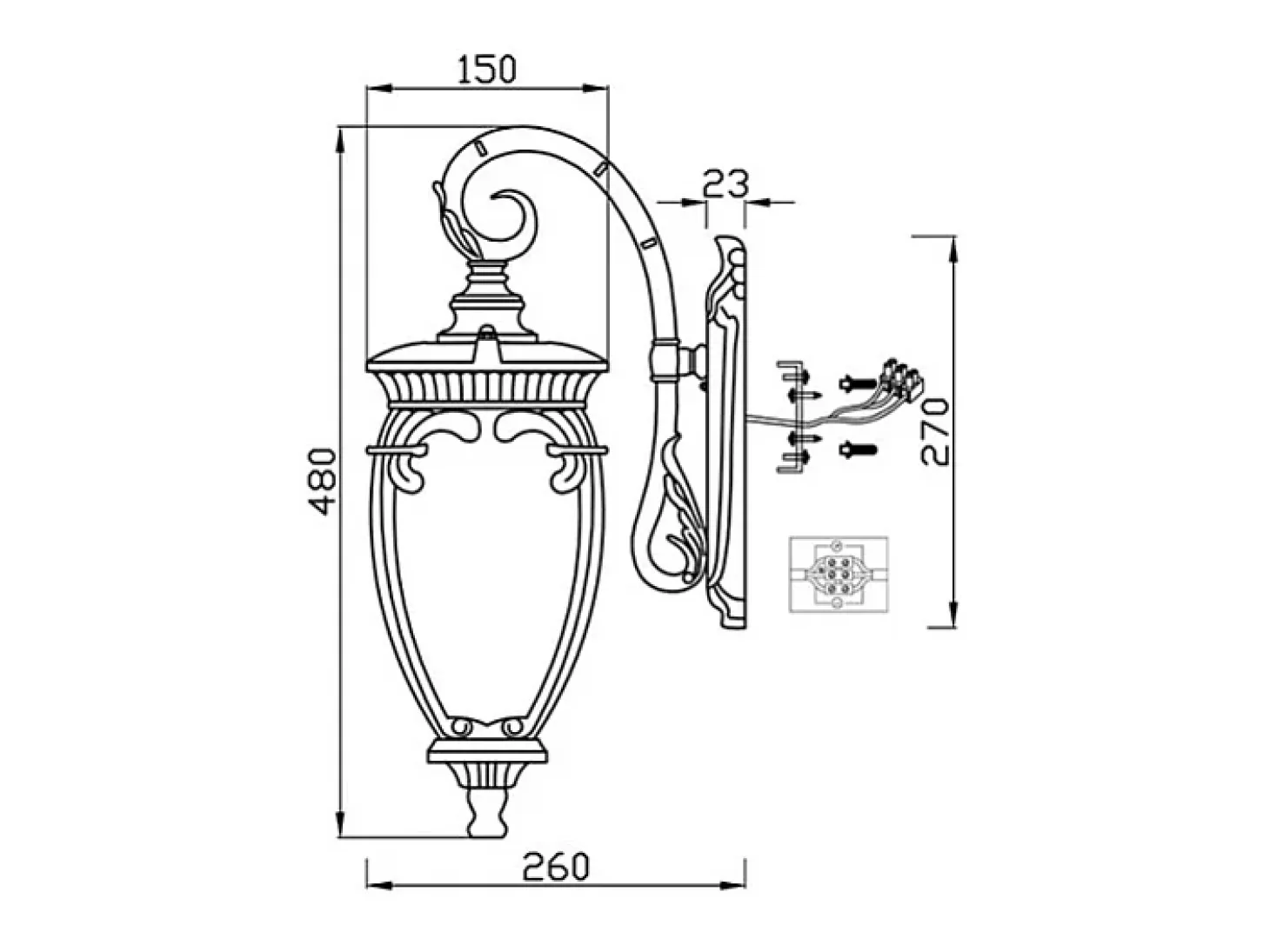 Maytoni Fleur Farol de Pared Exterior Bronce Antiguo, IP44