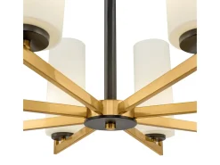 Maytoni Fortano Moderna lámpara de araña de latón de 8 luces Fortano con pantalla de cristal