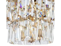 Maytoni Puntes Moderna lámpara de techo colgante dorada Puntes de 3 niveles y 18 luces