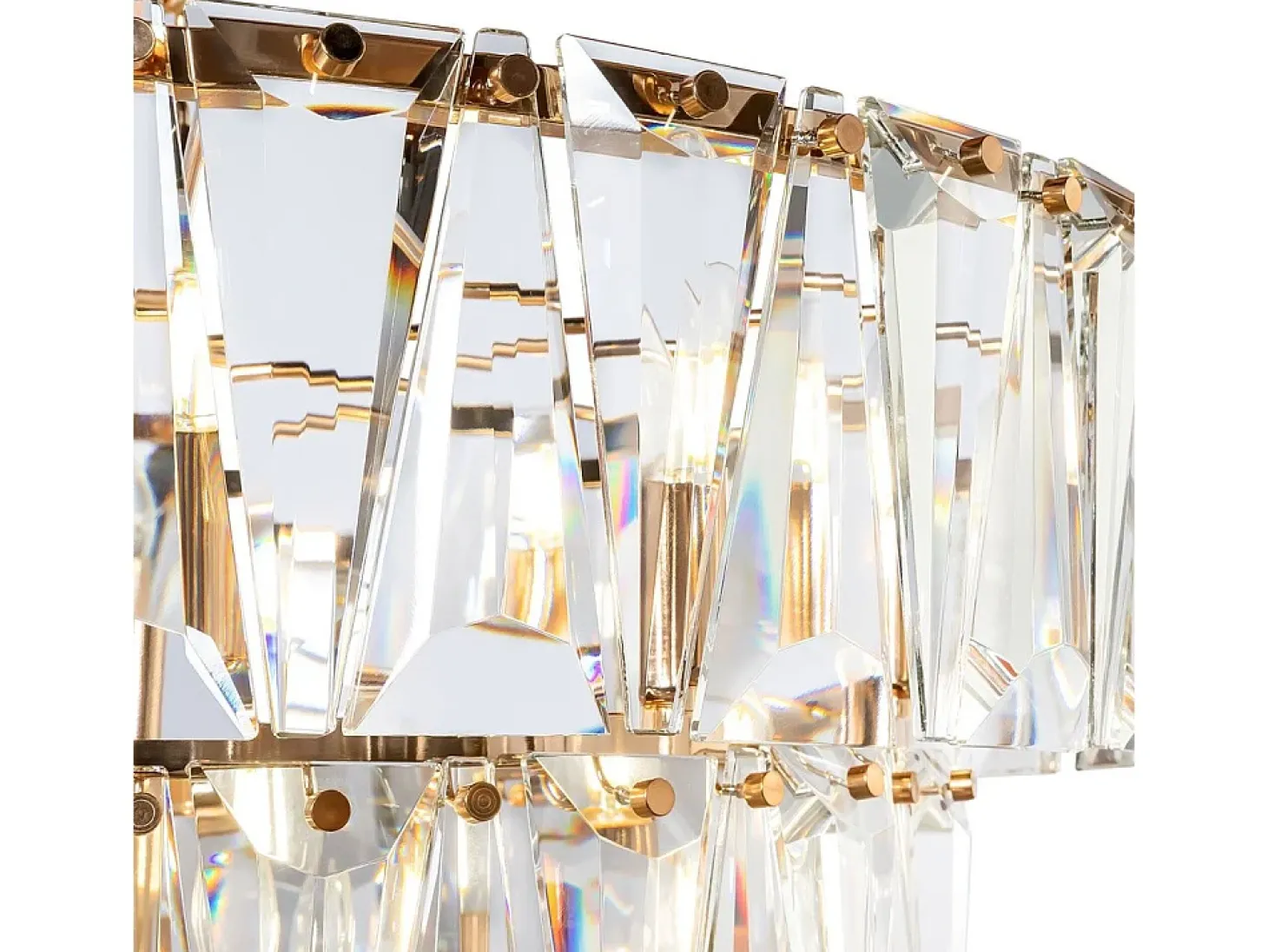 Maytoni Puntes Moderna lámpara de techo colgante dorada Puntes de 3 niveles y 18 luces