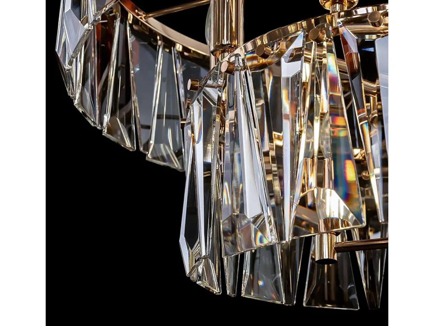 Maytoni Puntes Moderna lámpara de techo colgante dorada Puntes de 2 niveles y 12 luces