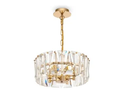 Maytoni Puntes Moderna lámpara de techo colgante cilíndrica dorada Puntes de 4 luces