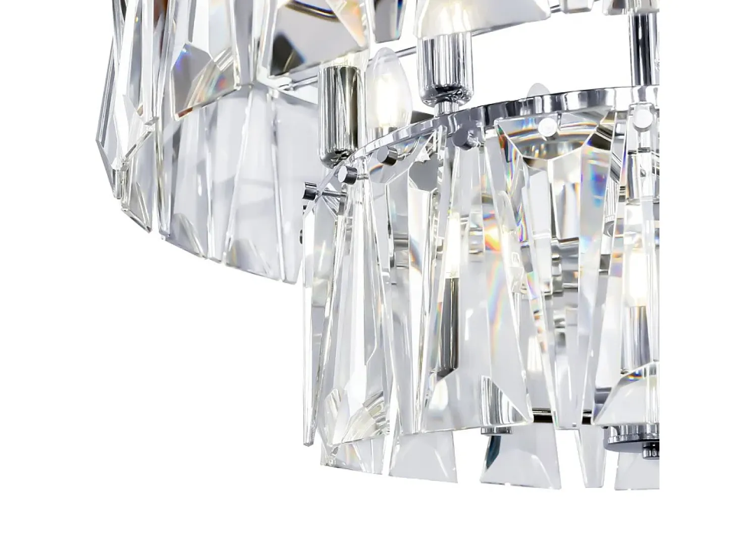 Maytoni Puntes Moderna lámpara de techo colgante cromada Puntes de 2 niveles y 12 luces