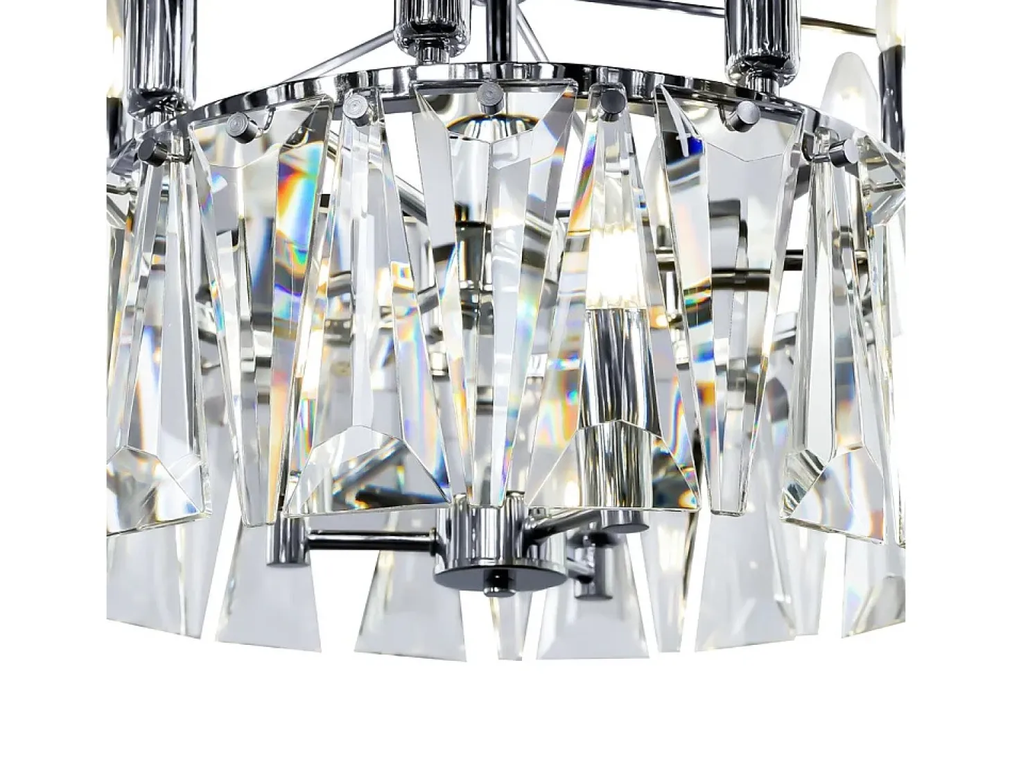 Maytoni Puntes Moderna lámpara de techo colgante cromada Puntes de 2 niveles y 12 luces